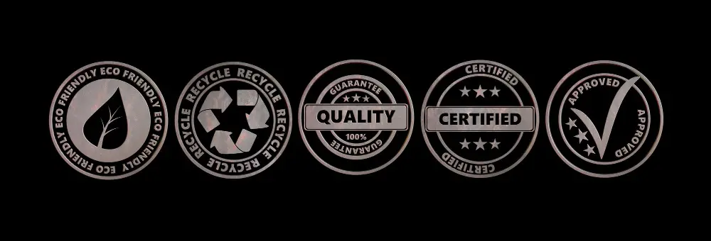 metal-round-badges-with-text-isolated-cutout-black-background-banner-3d-illustration
