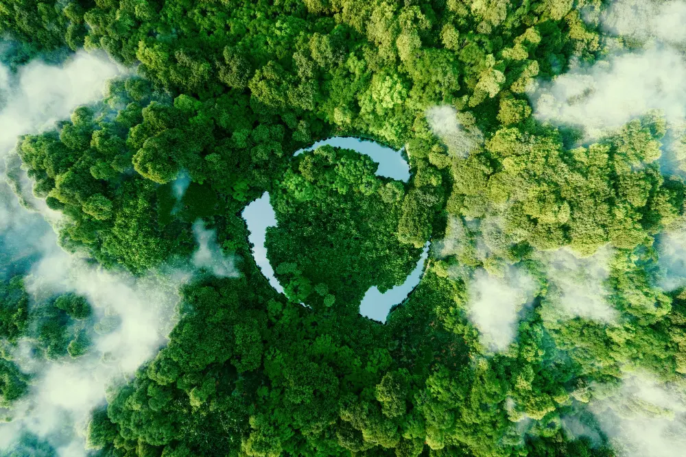 abstract-icon-representing-ecological-call-recycle-reuse-form-pond-with-recycling-symbol-middle-beautiful-untouched-jungle-3d-rendering-aprilluck