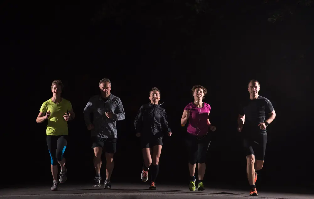 group-healthy-people-jogging-city-park-runners-team-night-training.