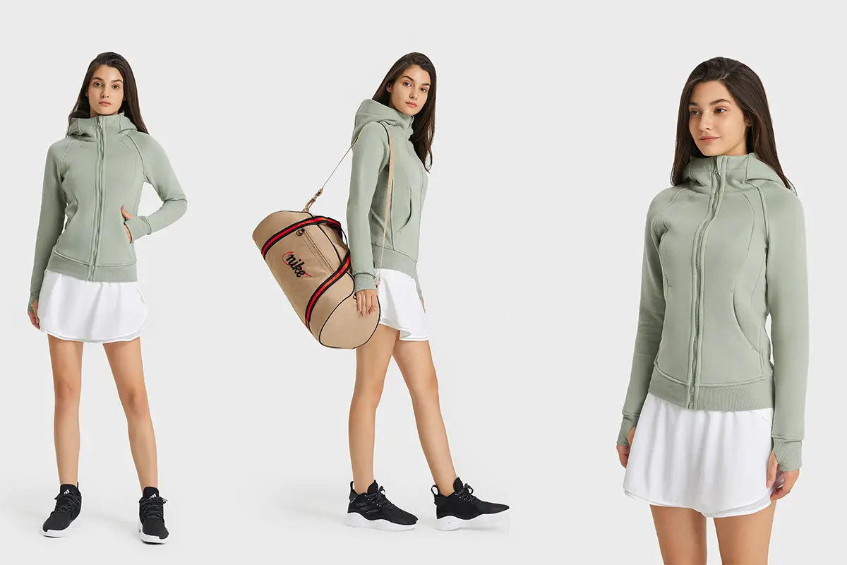 Women Sports Zipper Running Winter warm windproof Jacket with hooded Fitness Gym Training Coat Lady Yoga jogging Jacket-aprilluck (3)