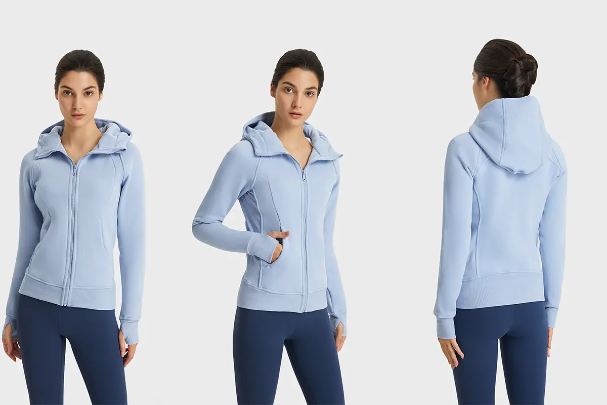 Women Sports Zipper Running Winter warm windproof Jacket with hooded Fitness Gym Training Coat Lady Yoga jogging Jacket-aprilluck (4)