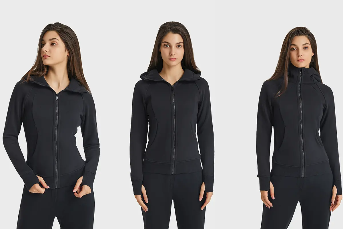 Women Sports Zipper Running Winter warm windproof Jacket with hooded Fitness Gym Training Coat Lady Yoga jogging Jacket-aprilluck (2)
