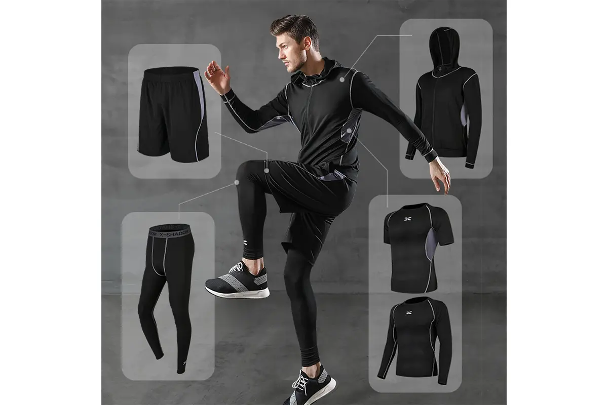 Tight Gym Sportswear Fitness Wear Sport Wholesale Men Running Fitness Clothing Workout Training Tracksuit (4)