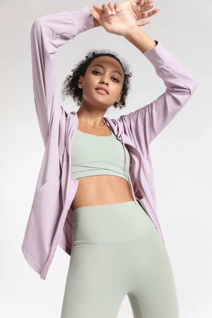 Stay protected and stylish with our Sun Protection Yoga Jacket!