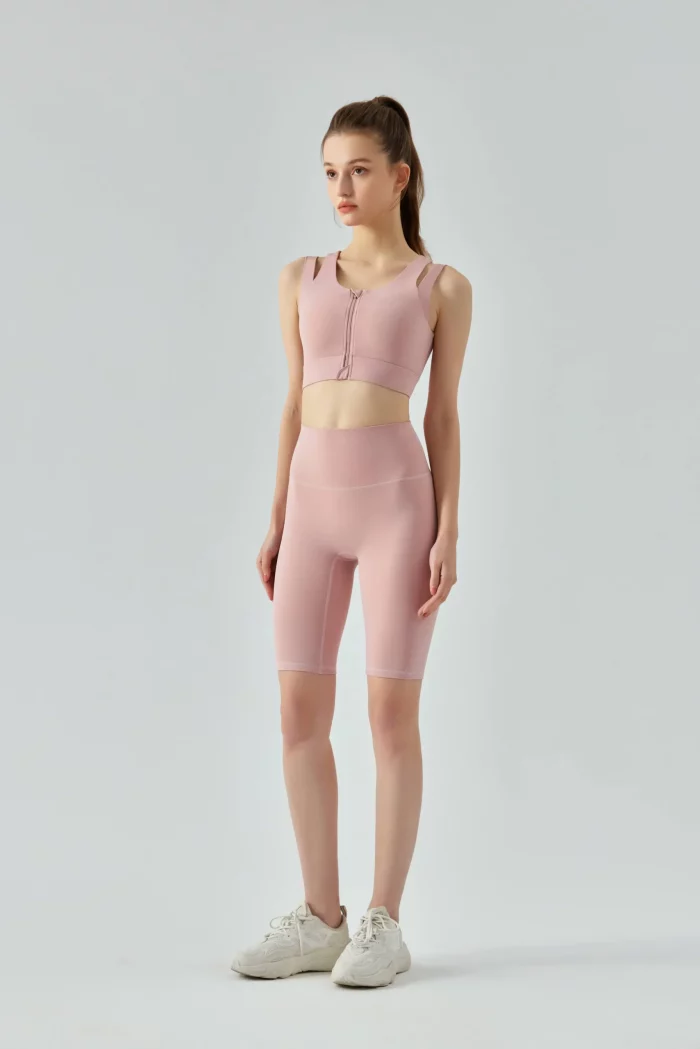 High-Waist Hip Lift Yoga Cropped Pants pink