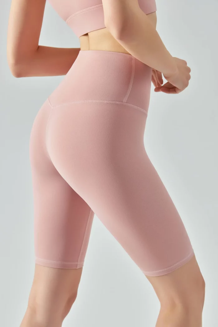 High-Waist Hip Lift Yoga Cropped Pants pink-back