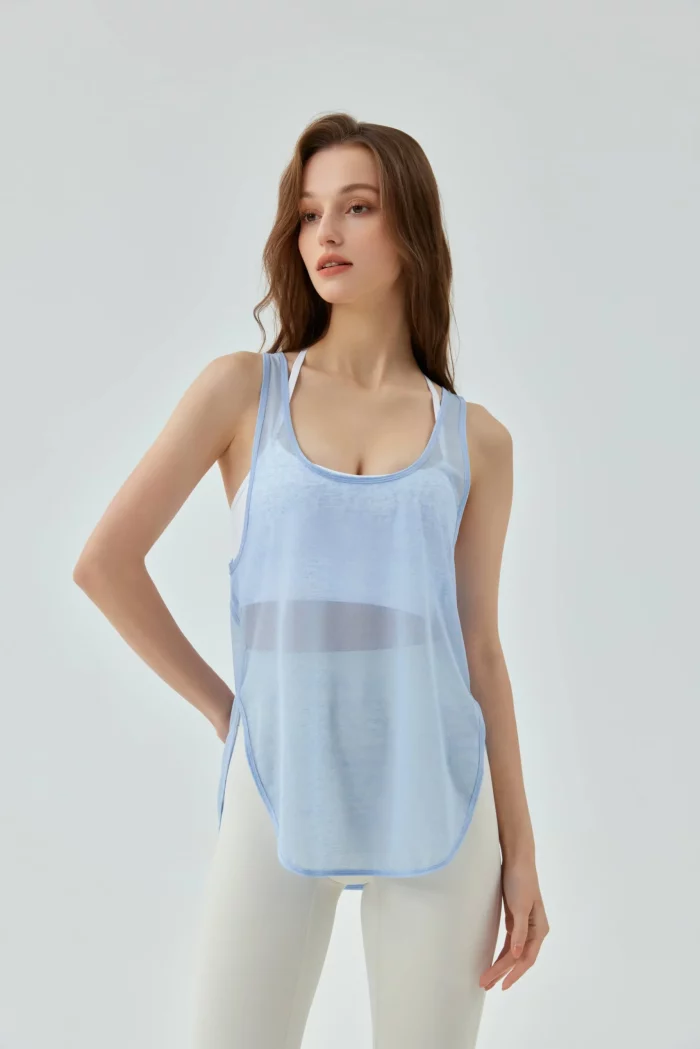 Stay cool​​ and stylish with​​ our Casual Side​​ Slits Sports​​ Vest!sky blue