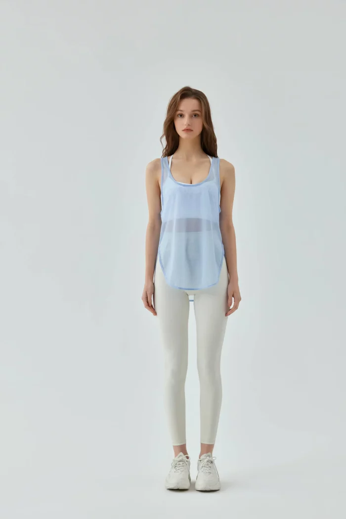 Stay cool​​ and stylish with​​ our Casual Side​​ Slits Sports​​ Vest!-sky blue