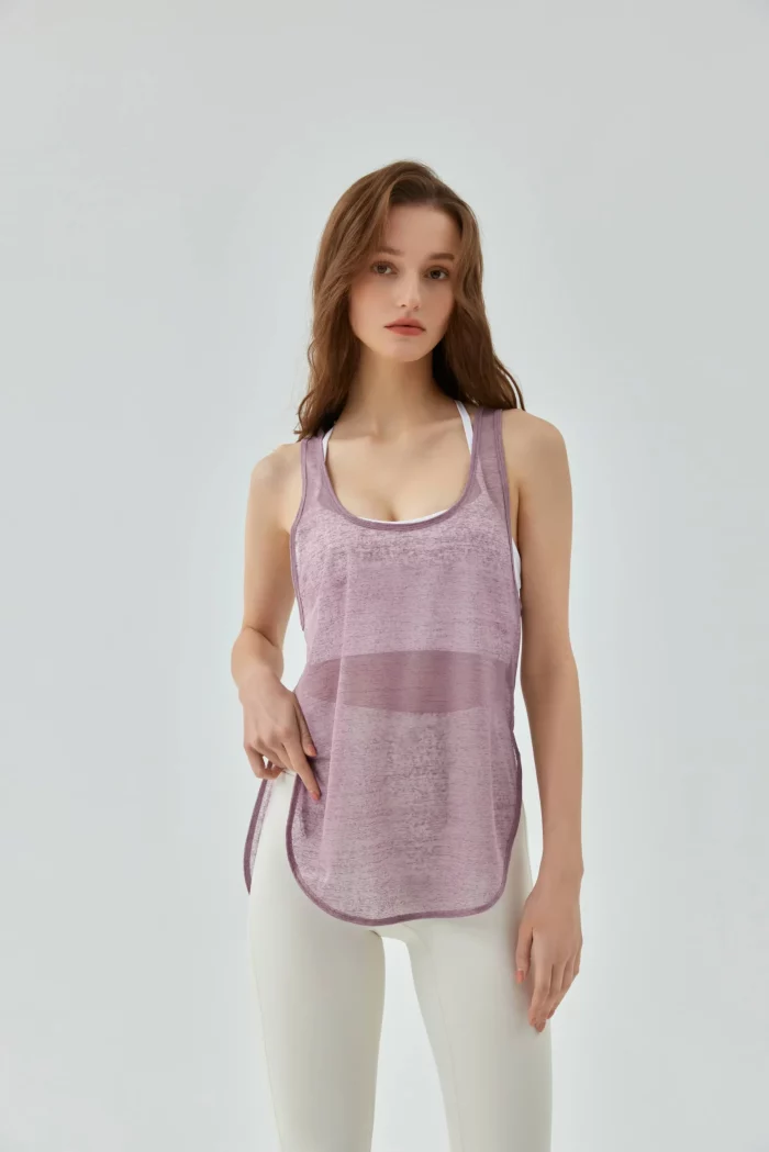 Stay cool​​ and stylish with​​ our Casual Side​​ Slits Sports​​ Vest-pearl gray