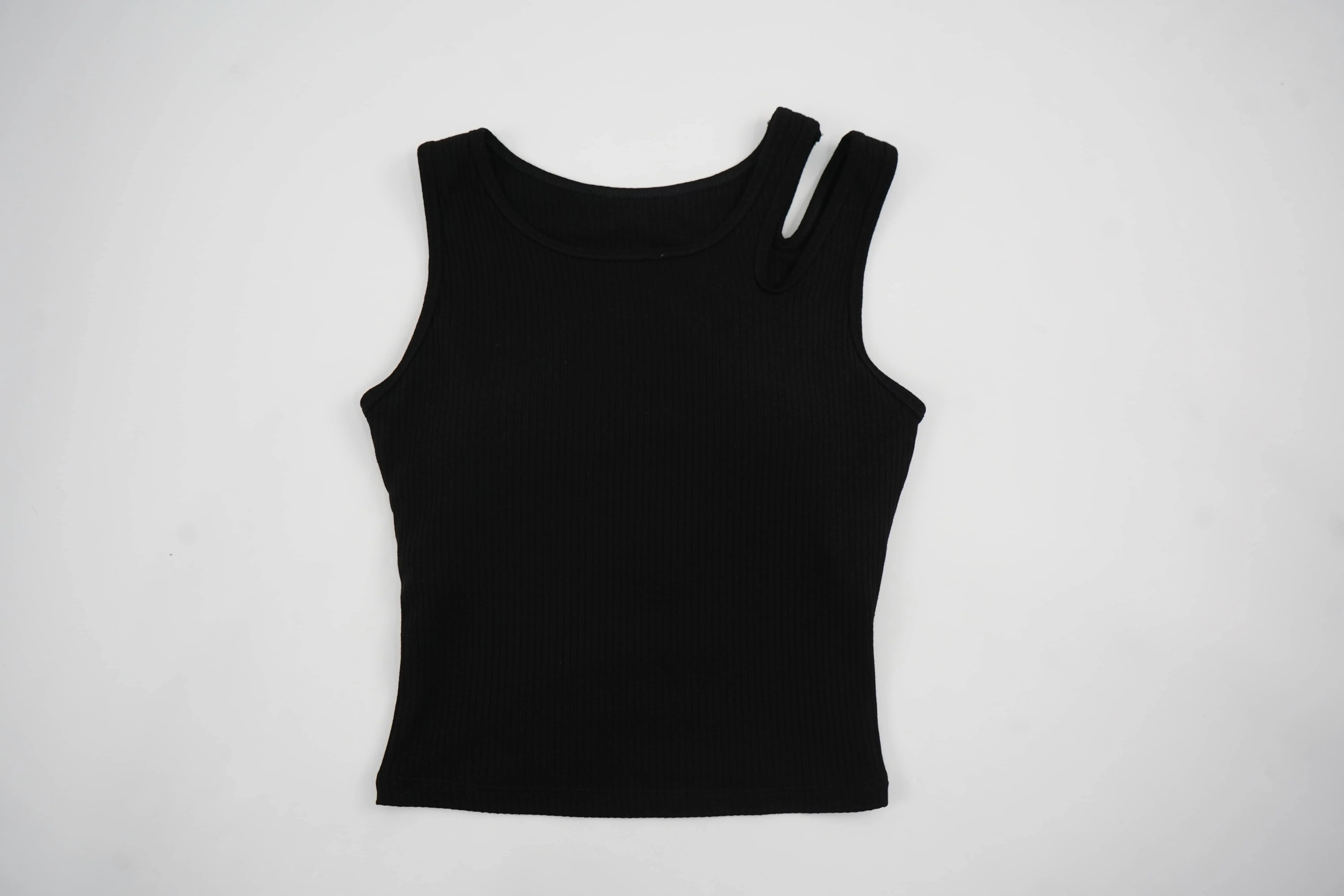 Ribbed Slim Fit Yoga Tops black