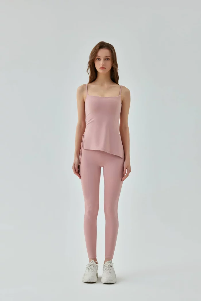 Seamless Sports Bra with Side-Pleating-pink