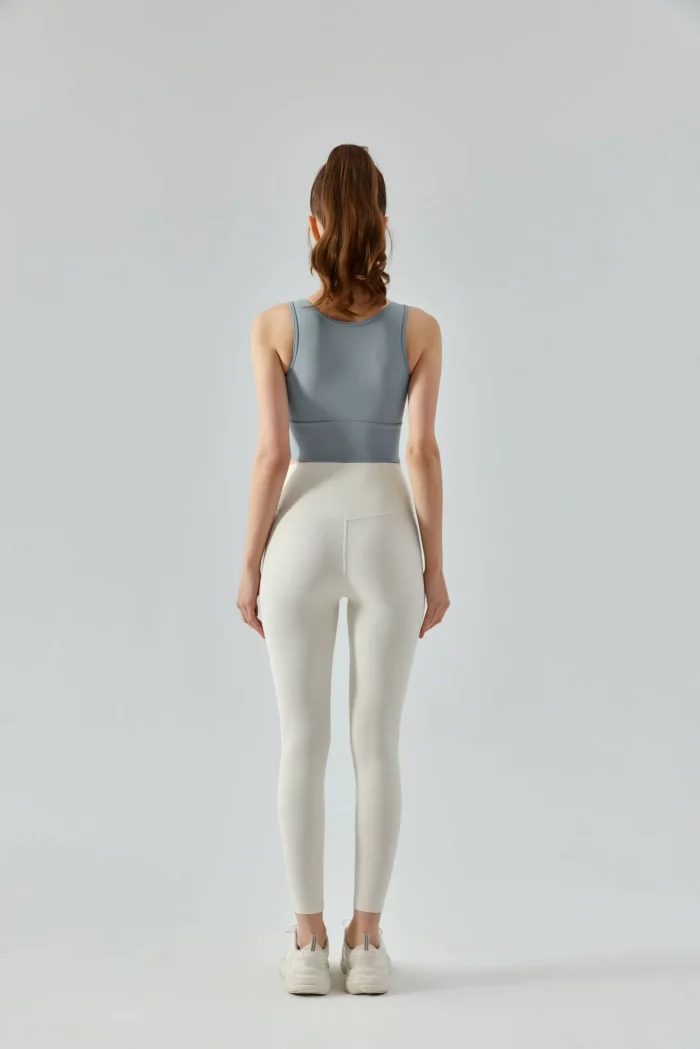 Breathable Sports Yoga Vest with Detachable Chest Pad light blue-back