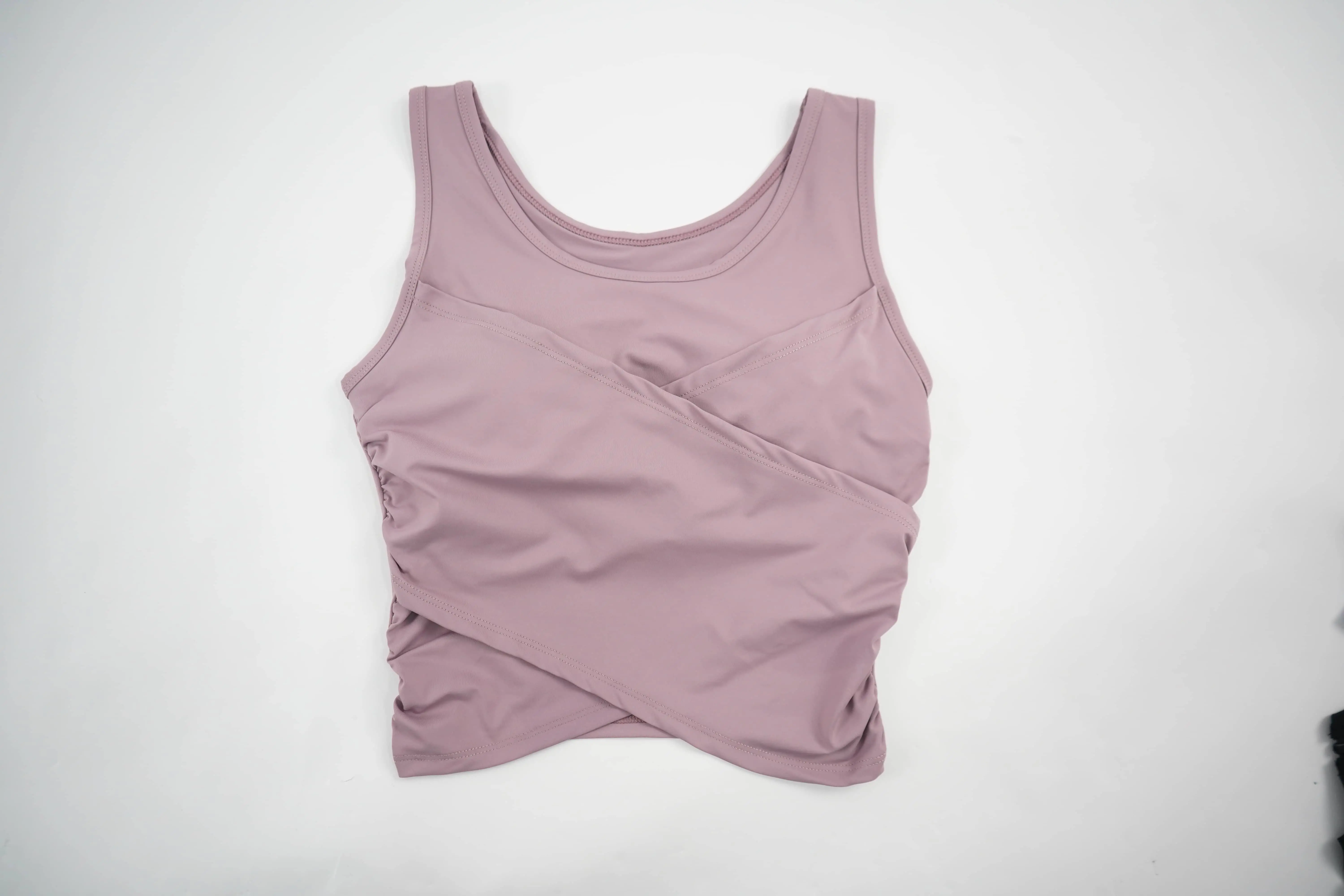 Women's Yoga Vest with Semi-Fixed Cup and Chest Pad purple