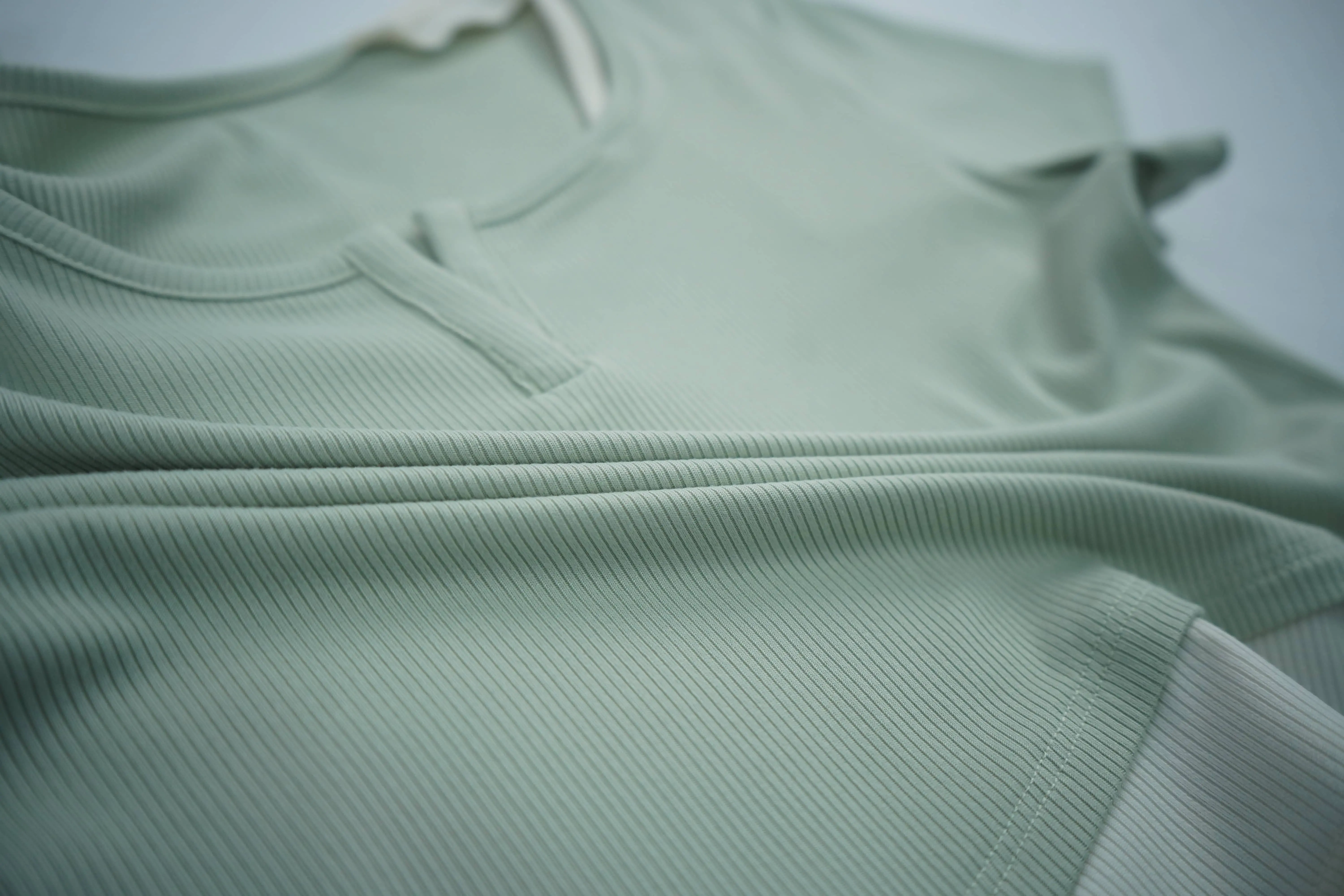 V-Neck Ribbed Yoga Short Sleeve T-Shirt