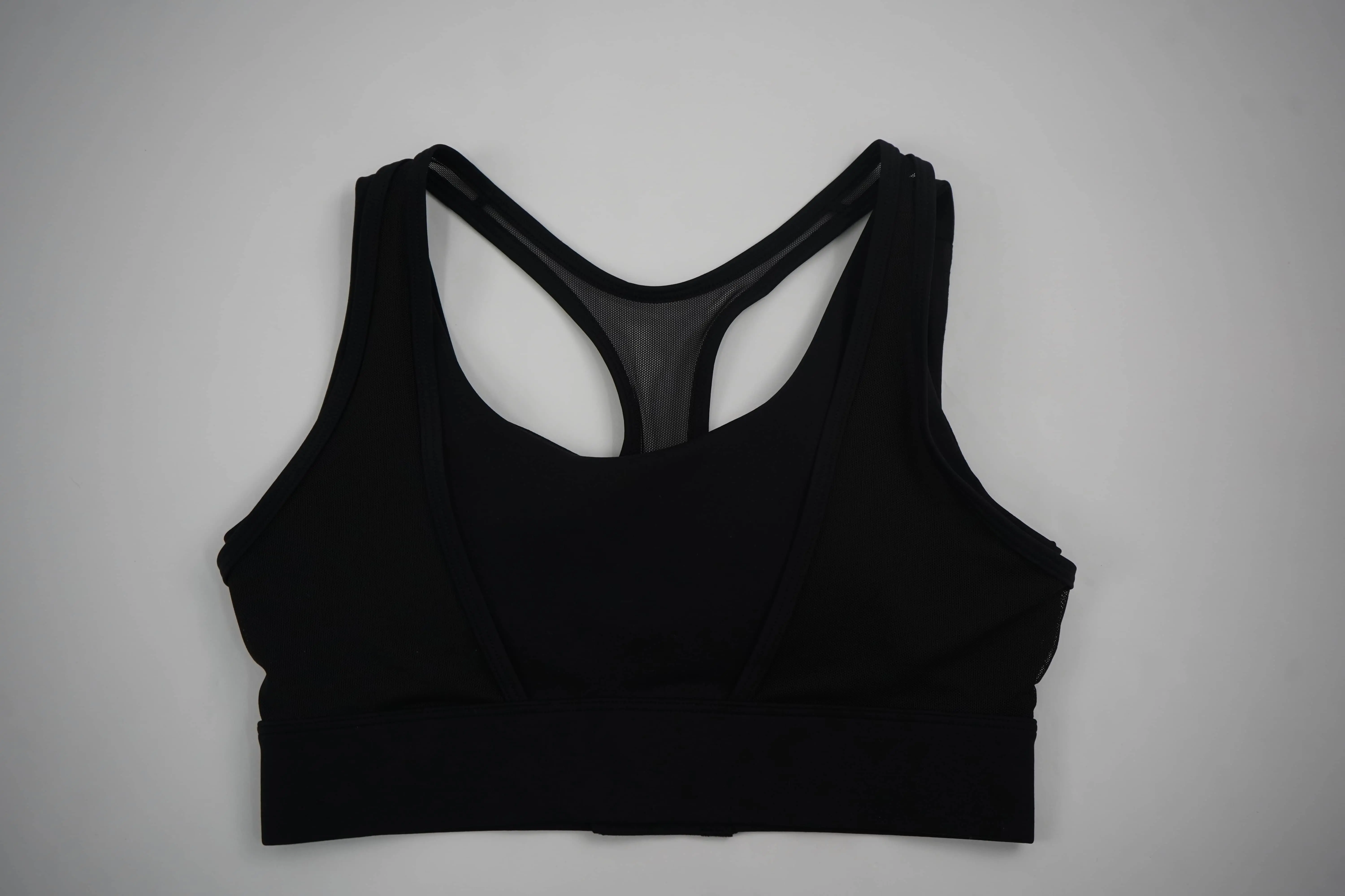 Spliced Yarn High-Strength Sports Bra-black