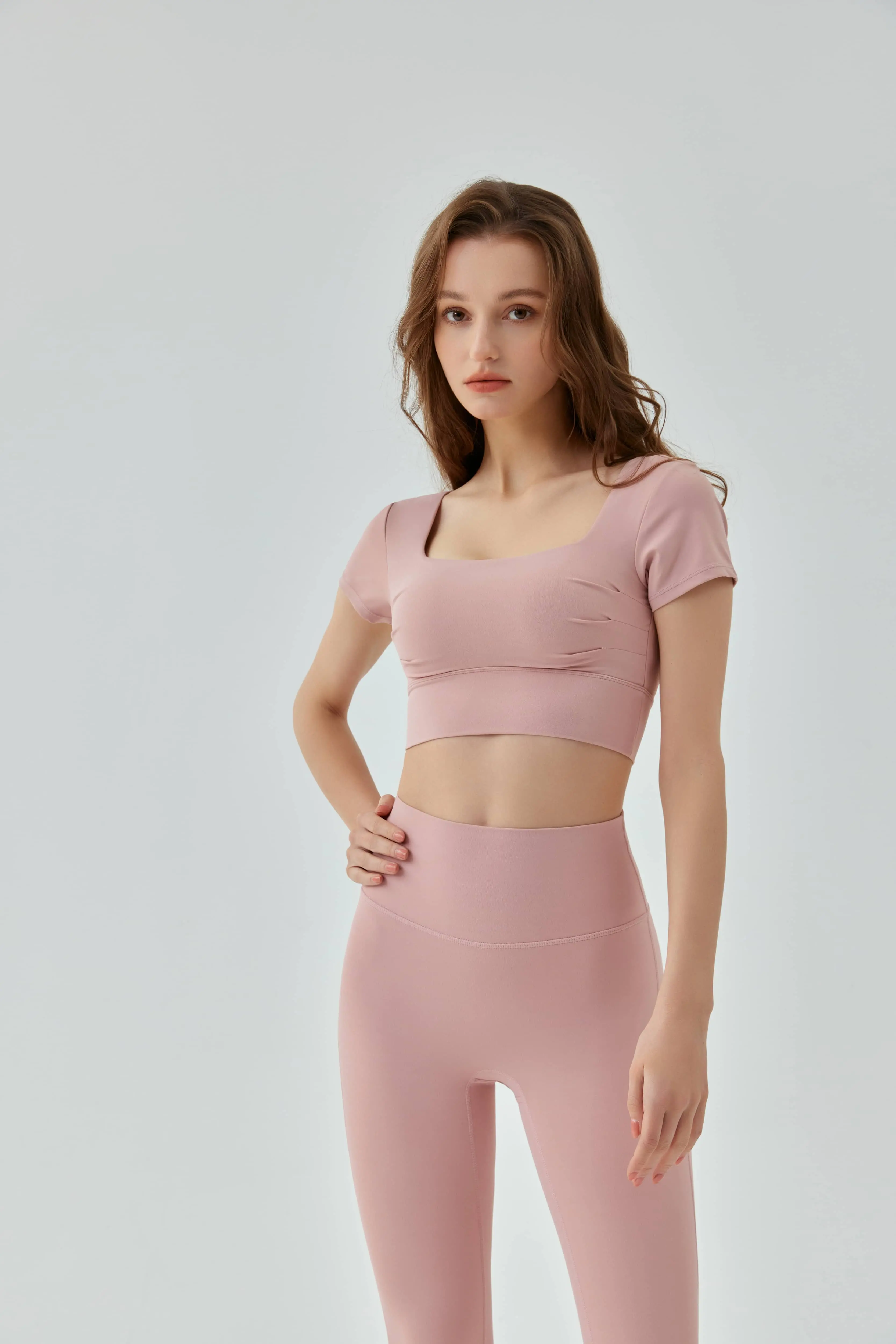 Fitness T-Shirt with Detachable Chest Pad & Hollow Back Detailing