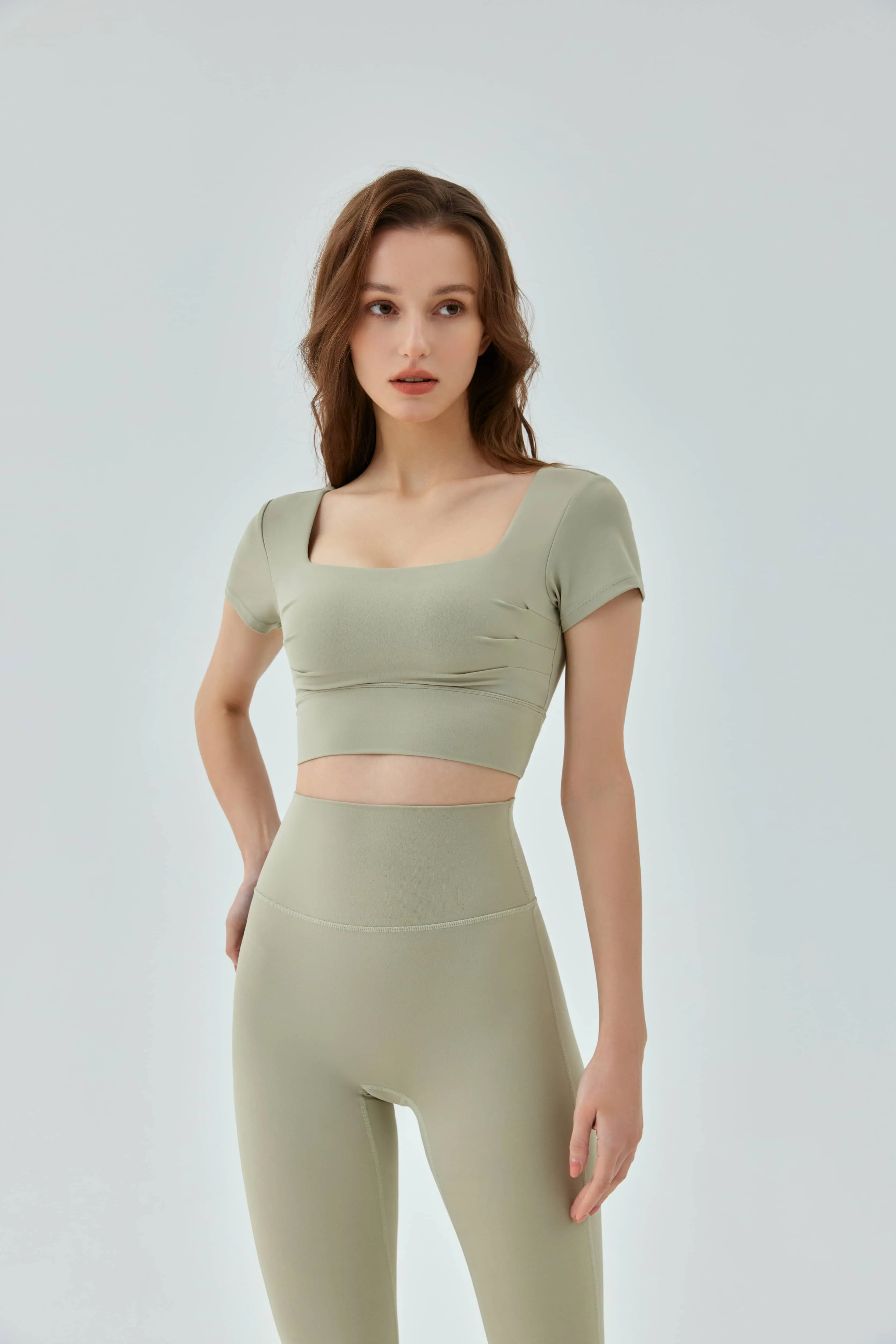 Fitness T-Shirt with Detachable Chest Pad & Hollow Back Detailing