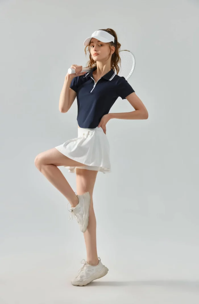 Wholesale Contrast Color Half-Zip Yoga T-Shirt for Women - Spring/Summer Collection