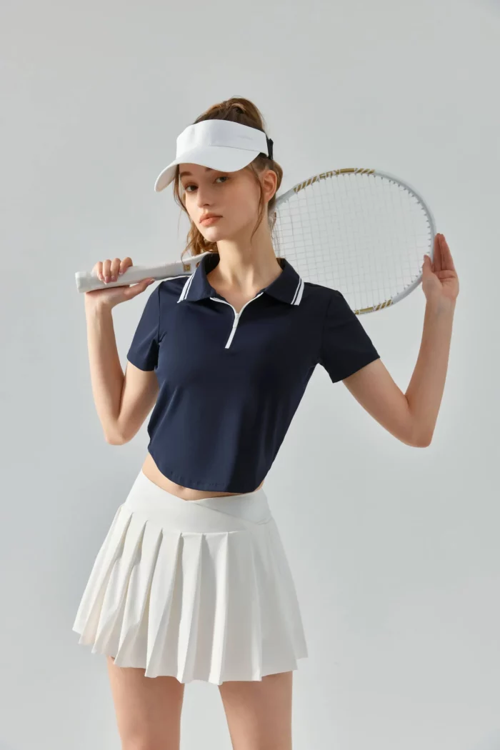 Wholesale Contrast Color Half-Zip Yoga T-Shirt for Women - Spring/Summer Collection