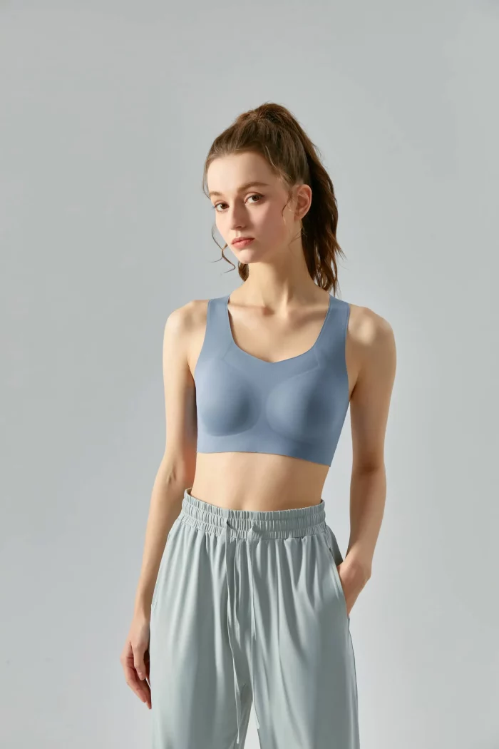 Customizable Seamless Sports Bra - Zero-Pressure, Adhesive-Enhanced Non-Slip Design