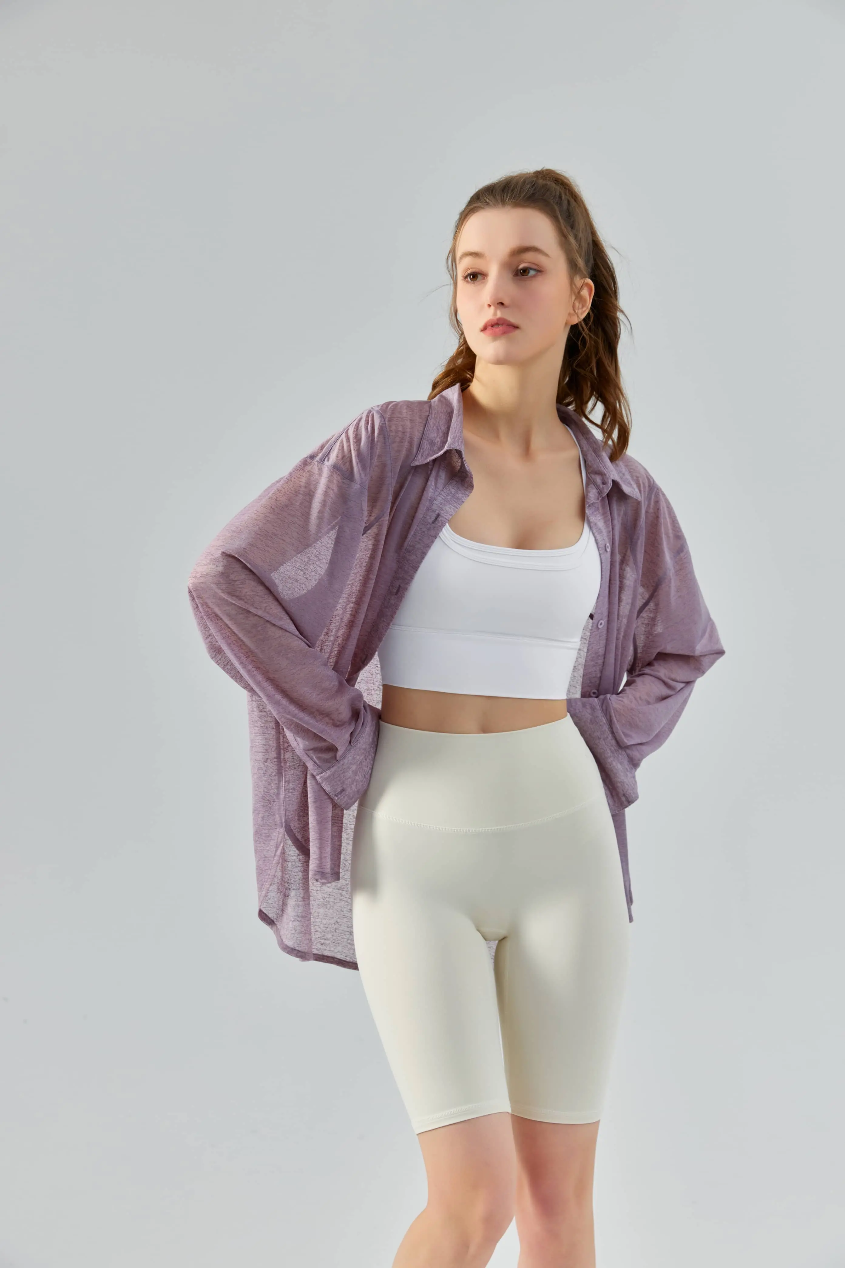 Wholesale Women's Outdoor Sports Cover-Up - Breathable, Lightweight, Drapey, Long Sleeve Athletic Outerwear