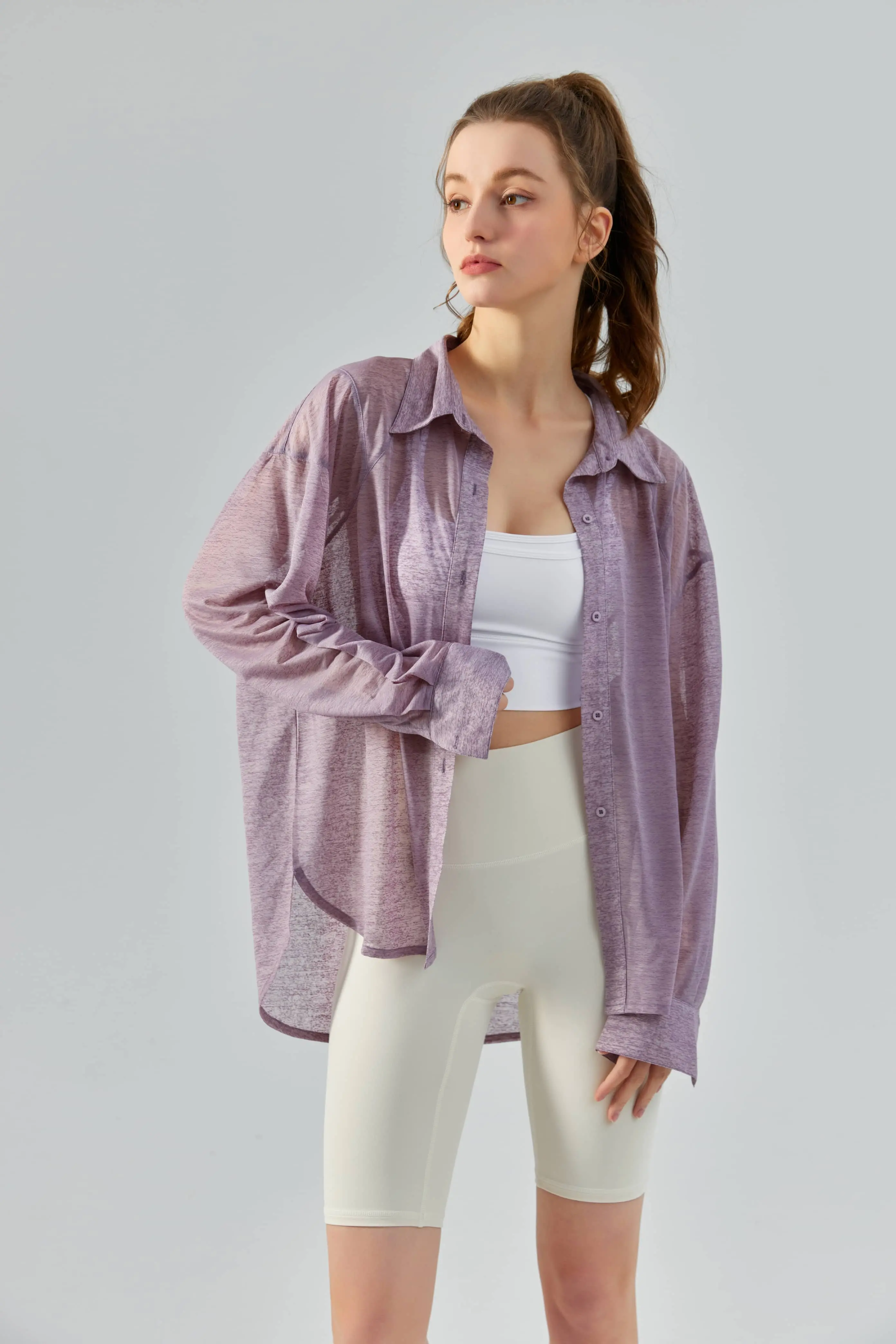 Wholesale Women's Outdoor Sports Cover-Up - Breathable, Lightweight, Drapey, Long Sleeve Athletic Outerwear
