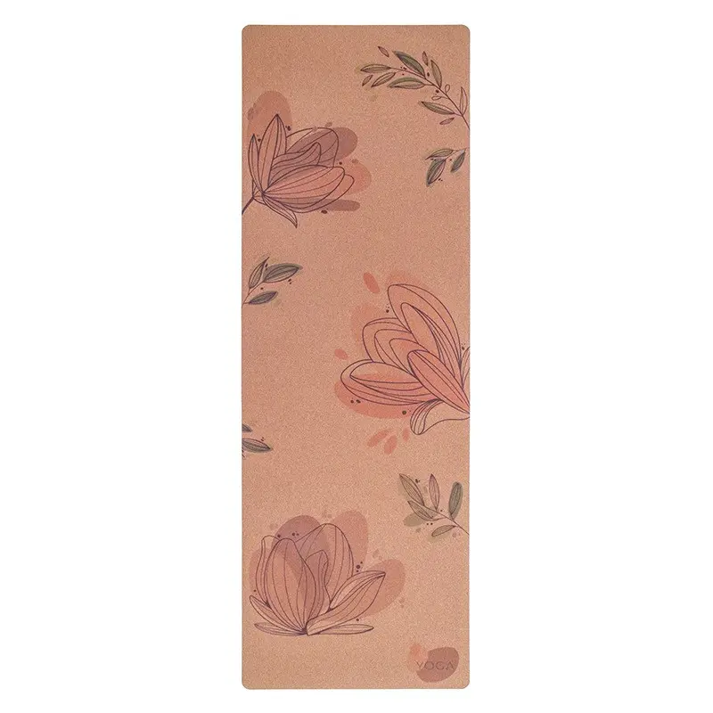 Wholesale Color-printed Cork Rubber Yoga Mat