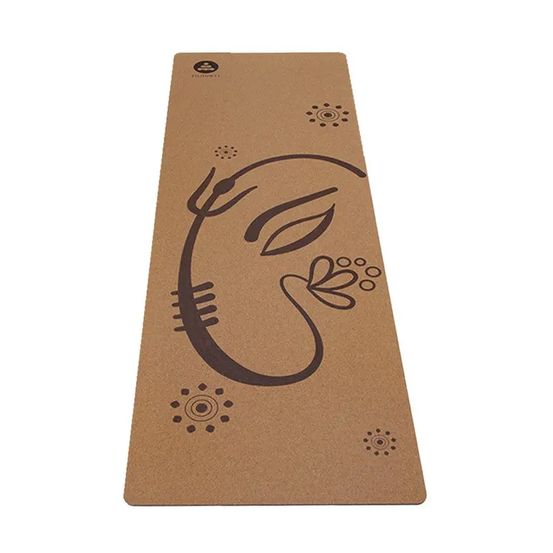 Wholesale Color-printed Cork Rubber Yoga Mat