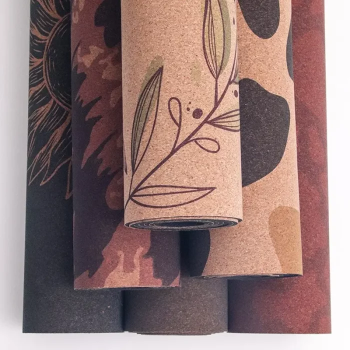 Wholesale Color-printed Cork Rubber Yoga Mat