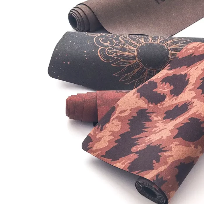 Wholesale Color-printed Cork Rubber Yoga Mat