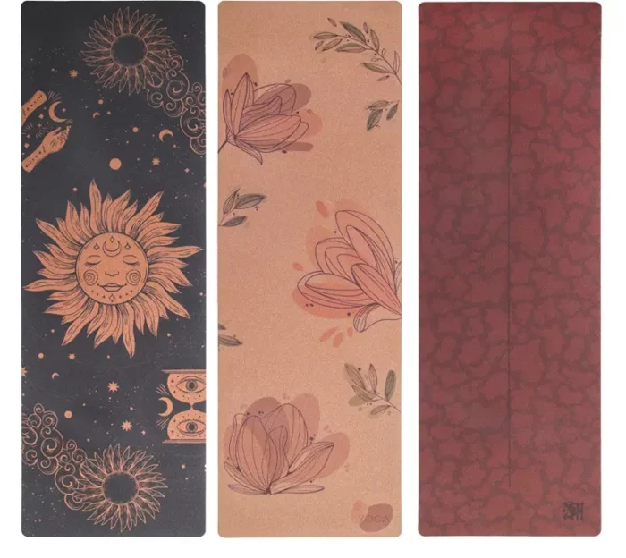 Wholesale Color-printed Cork Rubber Yoga Mat