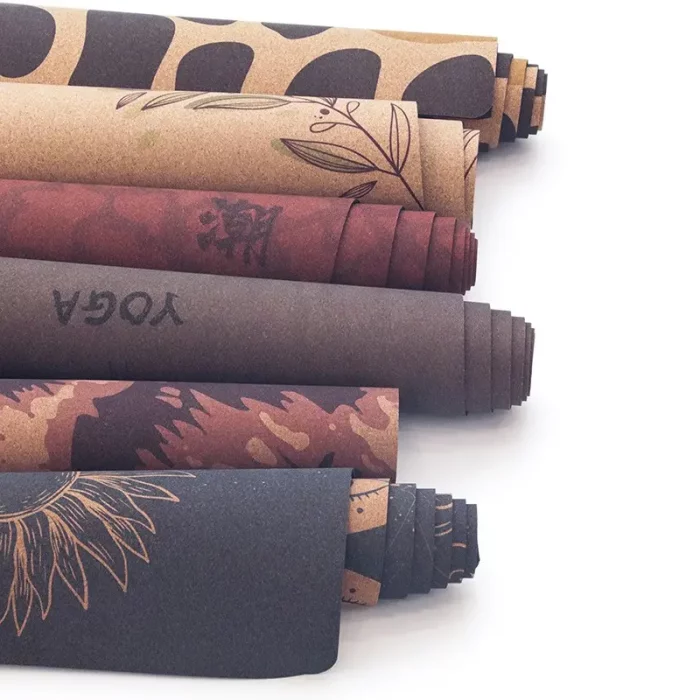 Wholesale Color-printed Cork Rubber Yoga Mat