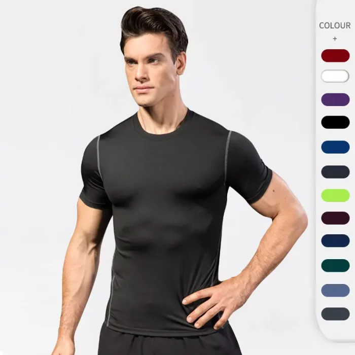 Men's Tight-Fit Training Activewear: Wholesale Running Short-Sleeve Sportswear | Amazon Elastic Quick-Dry T-shirt Supplier
