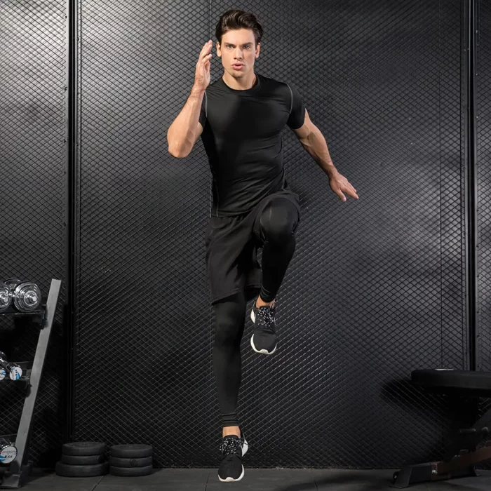 Men's Tight-Fit Training Activewear: Wholesale Running Short-Sleeve Sportswear | Amazon Elastic Quick-Dry T-shirt Supplier