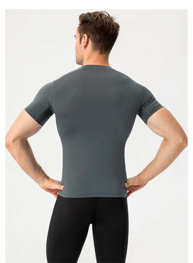 Men's Tight-Fit Training Activewear: Wholesale Running Short-Sleeve Sportswear | Amazon Elastic Quick-Dry T-shirt Supplier