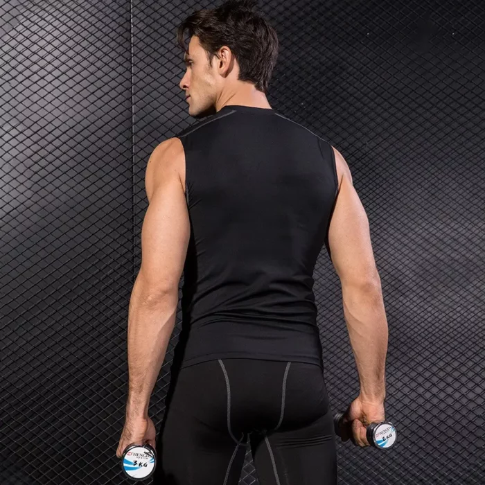 Men's PRO Sport Running Fitness Vest Elastic Quick Dry Tank Top Custom Tight Fit Training Activewear Manufacturer (2)