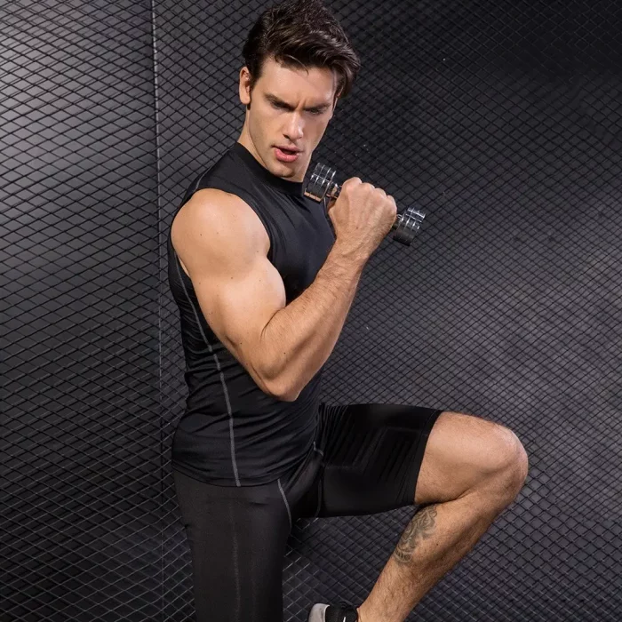 Men's PRO Sport Running Fitness Vest Elastic Quick Dry Tank Top Custom Tight Fit Training Activewear Manufacturer (3)