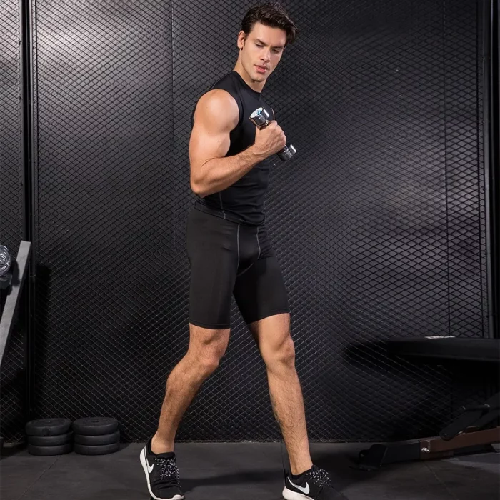 Men's PRO Sport Running Fitness Vest Elastic Quick Dry Tank Top Custom Tight Fit Training Activewear Manufacturer (1)