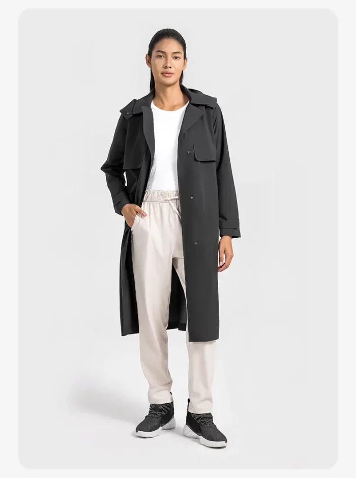 Aprilluck-Windproof Long Trench Coat