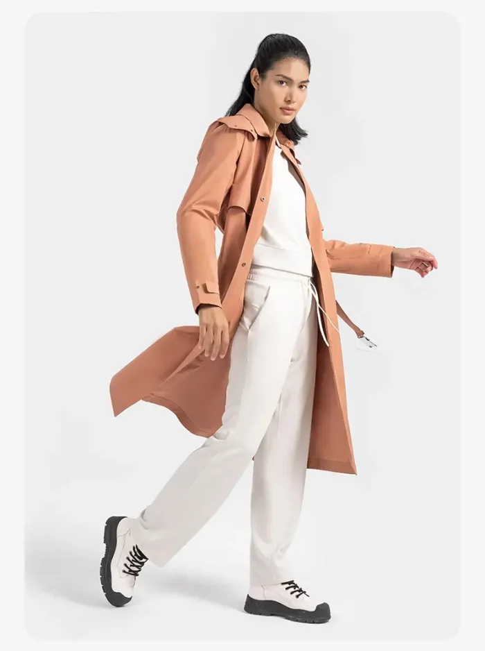 Aprilluck-Windproof Long Trench Coat