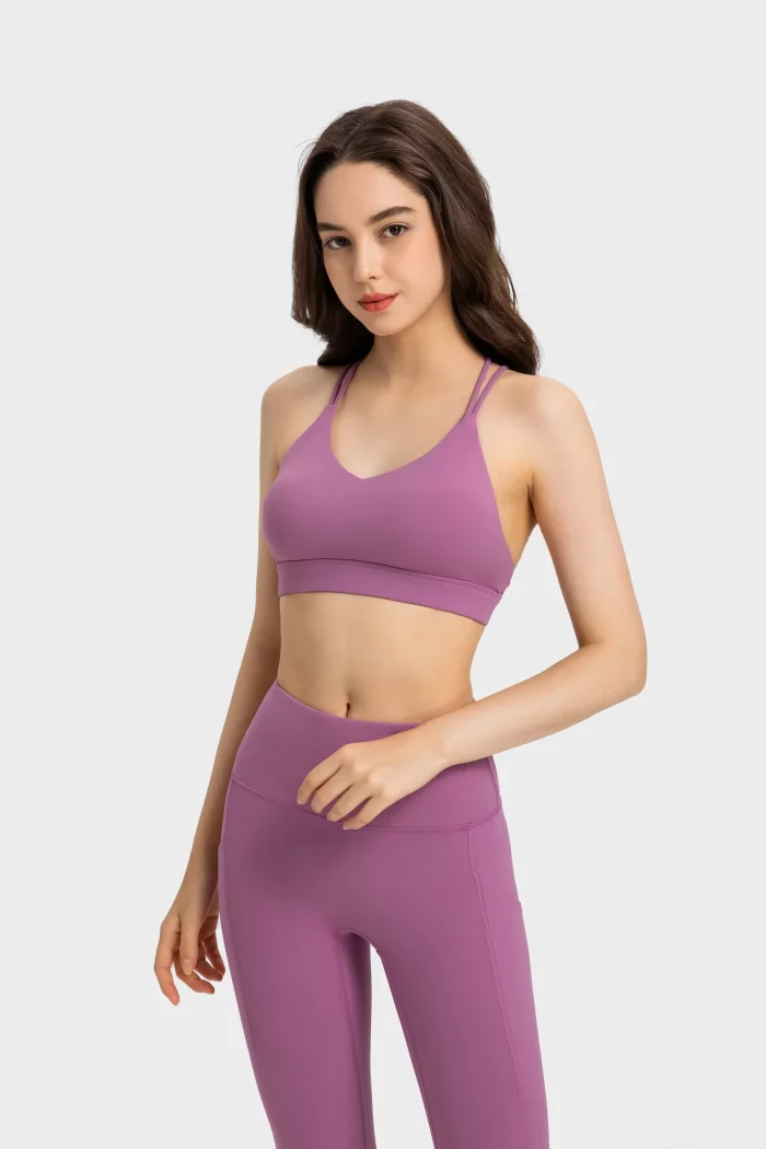 Customizable Cross Back Sports Bra Bulk Supply (3)