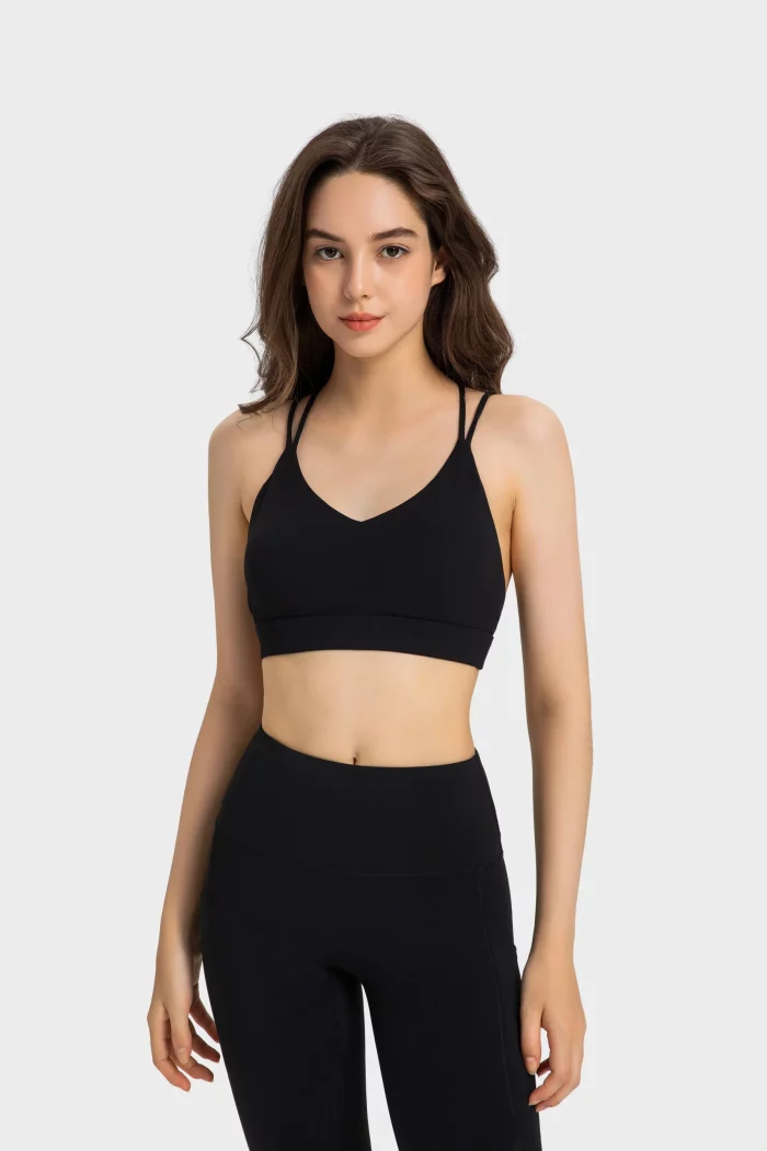 Customizable Cross Back Sports Bra Bulk Supply (18)