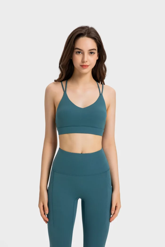 Customizable Cross Back Sports Bra Bulk Supply (17)