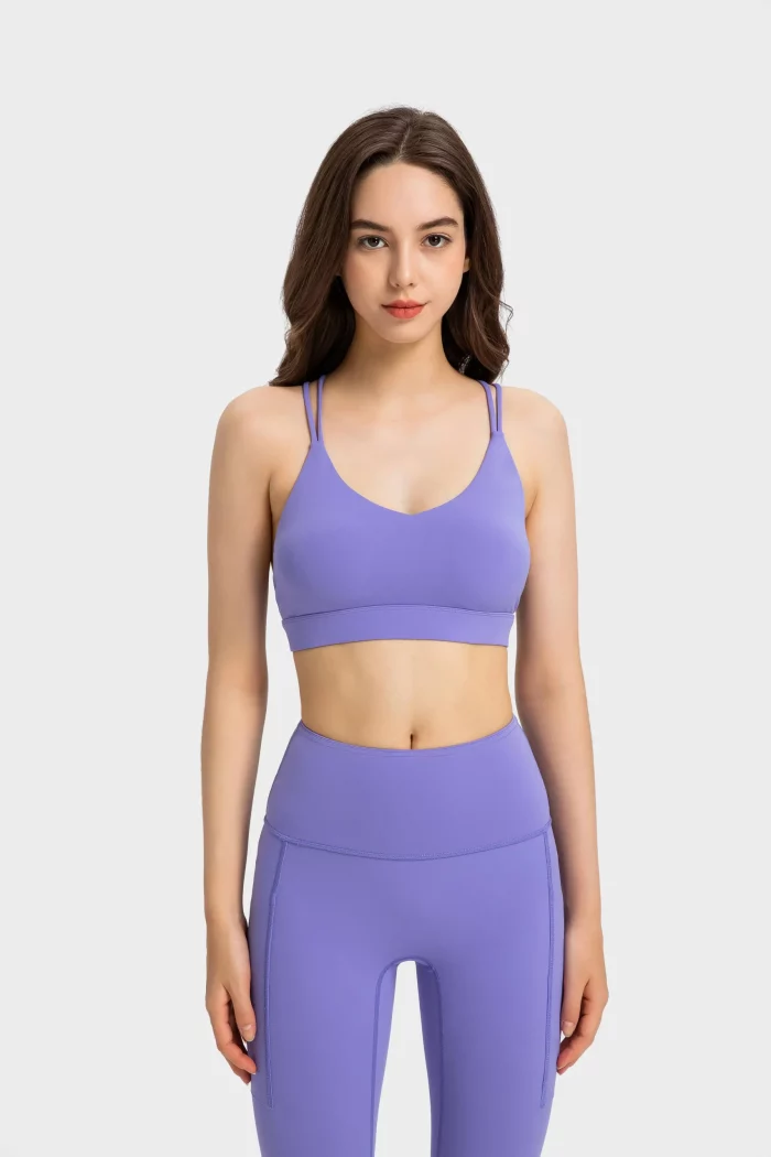 Customizable Cross Back Sports Bra Bulk Supply (8)