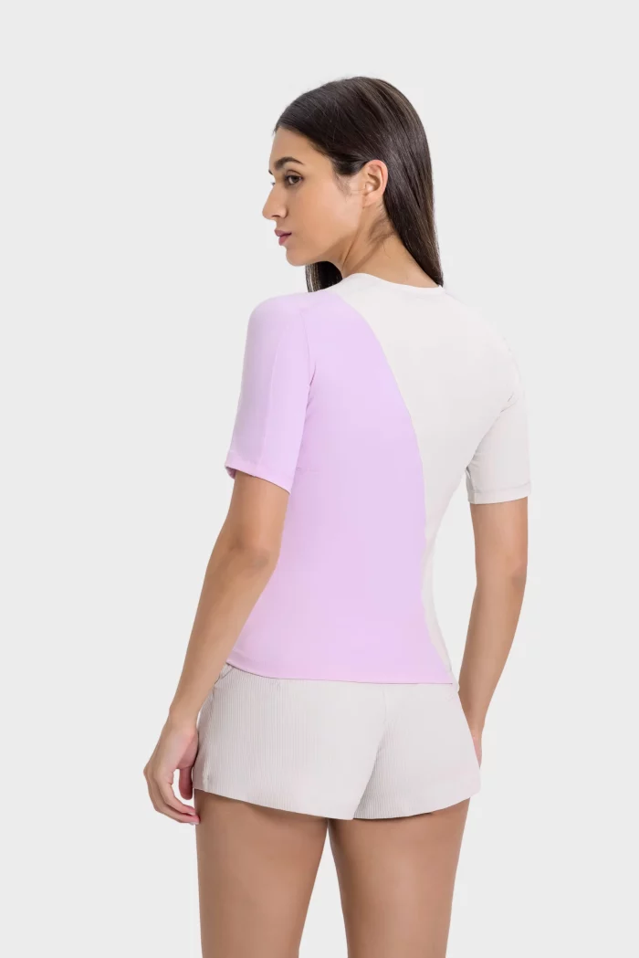 Wholesale High Elasticity Women's Yoga Sport Tees Customizable Fit (16)