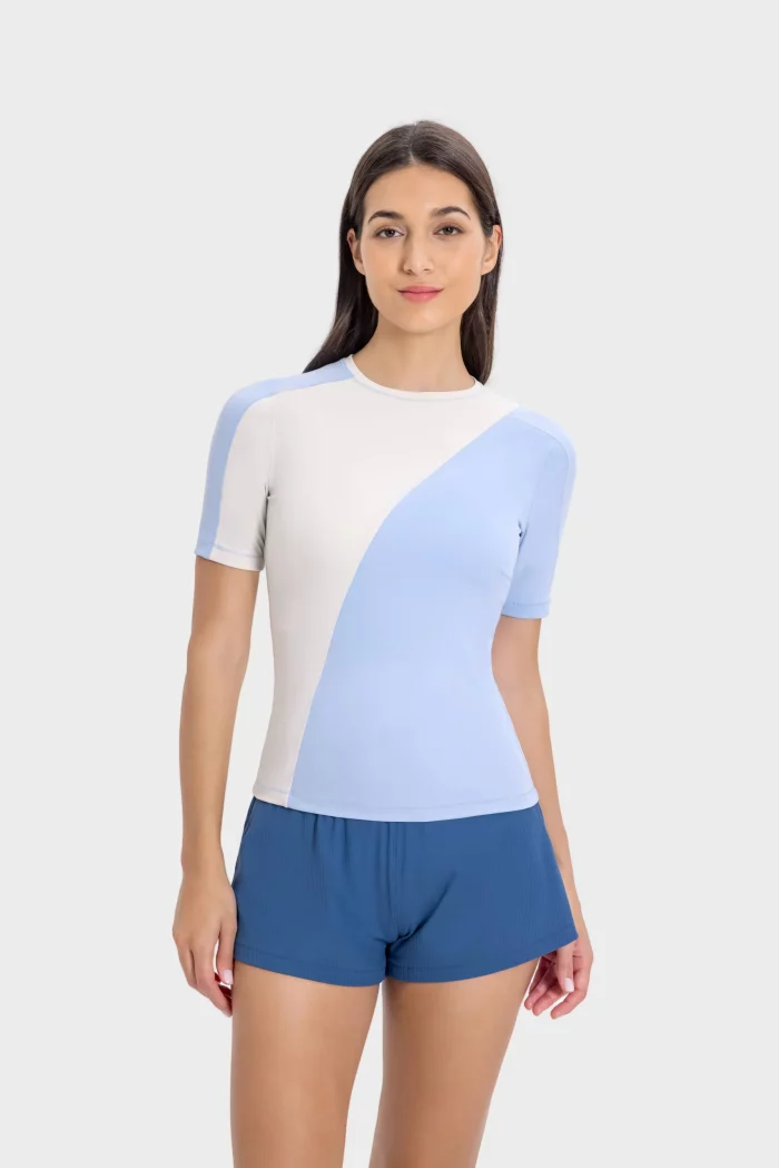 Wholesale High Elasticity Women's Yoga Sport Tees Customizable Fit (4)
