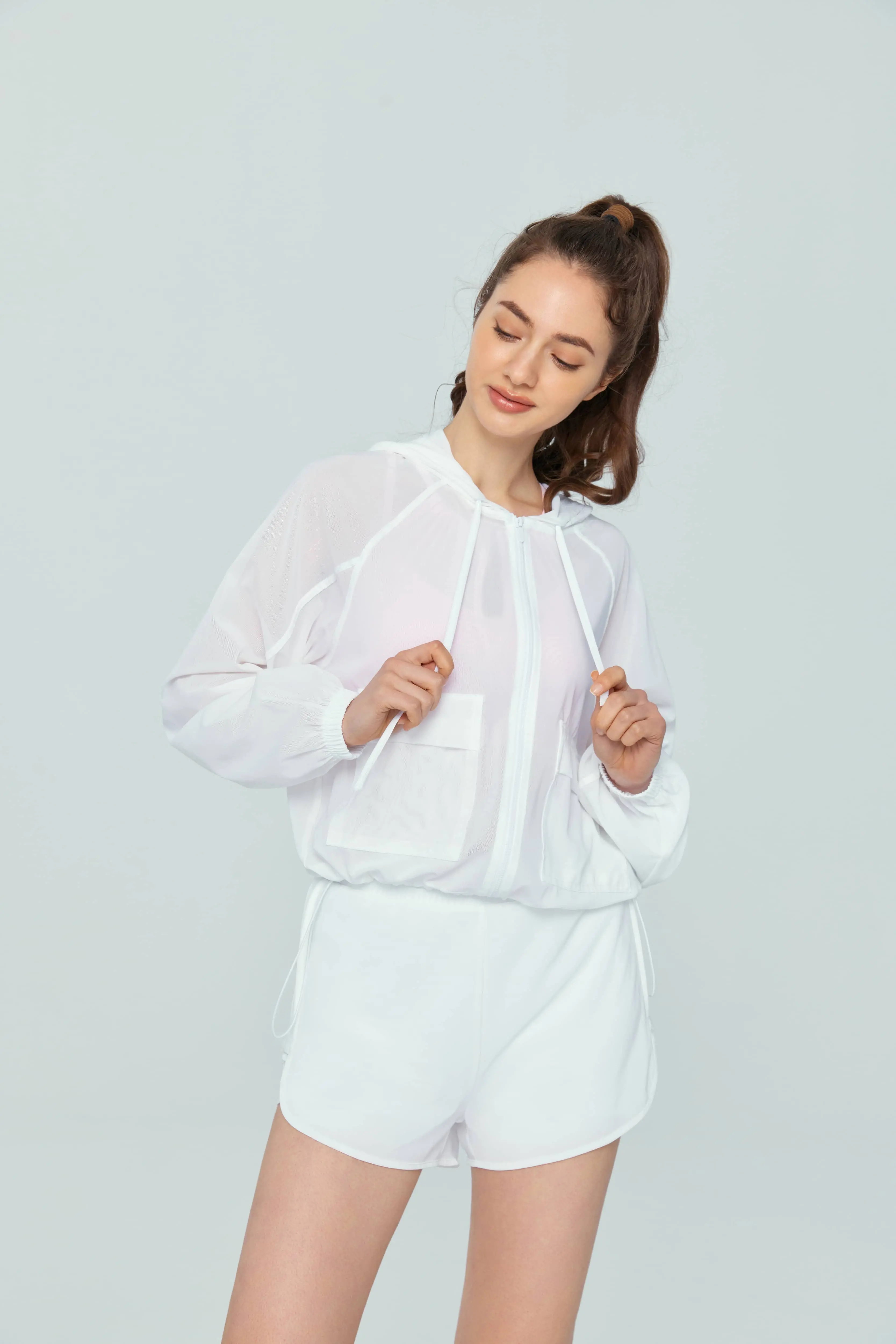 Wholesale Women's Lightweight Yoga Hooded Jacket Customizable & Breathable (44)