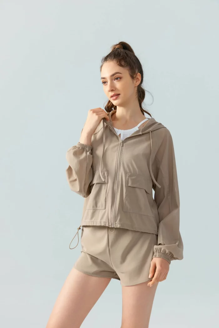 Wholesale Women's Lightweight Yoga Hooded Jacket Customizable & Breathable (7)
