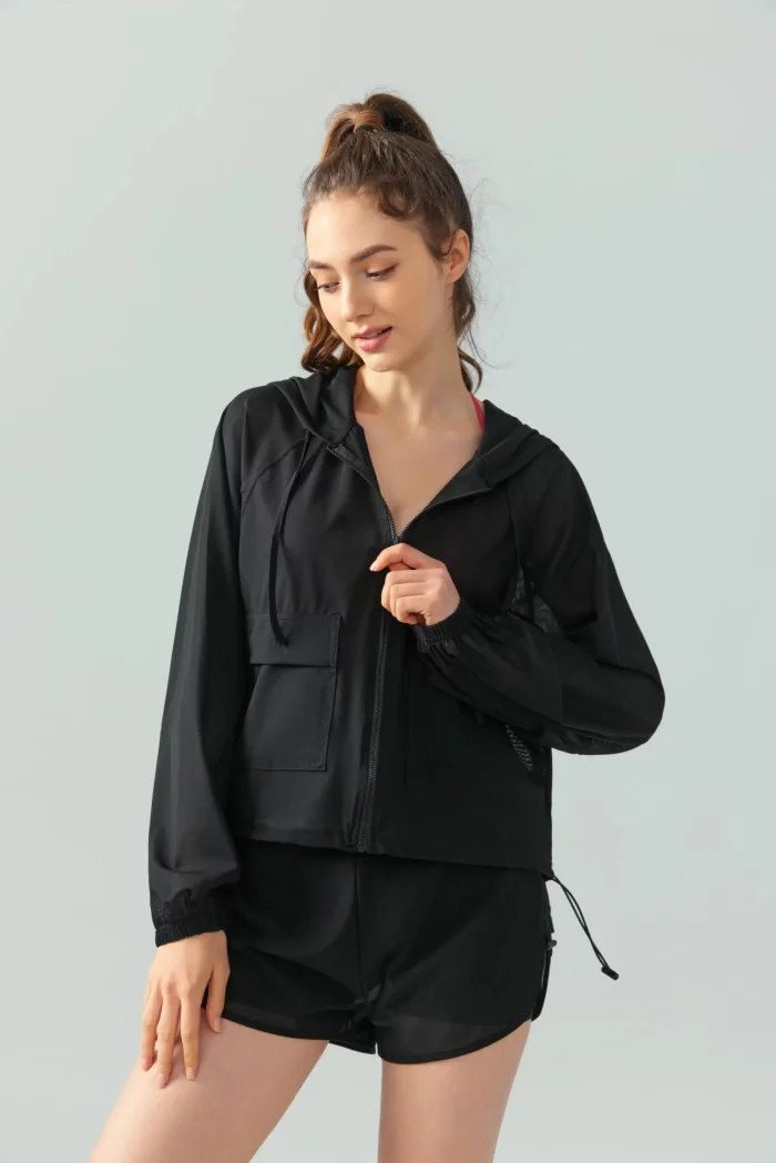 Wholesale Women's Lightweight Yoga Hooded Jacket Customizable & Breathable (16)