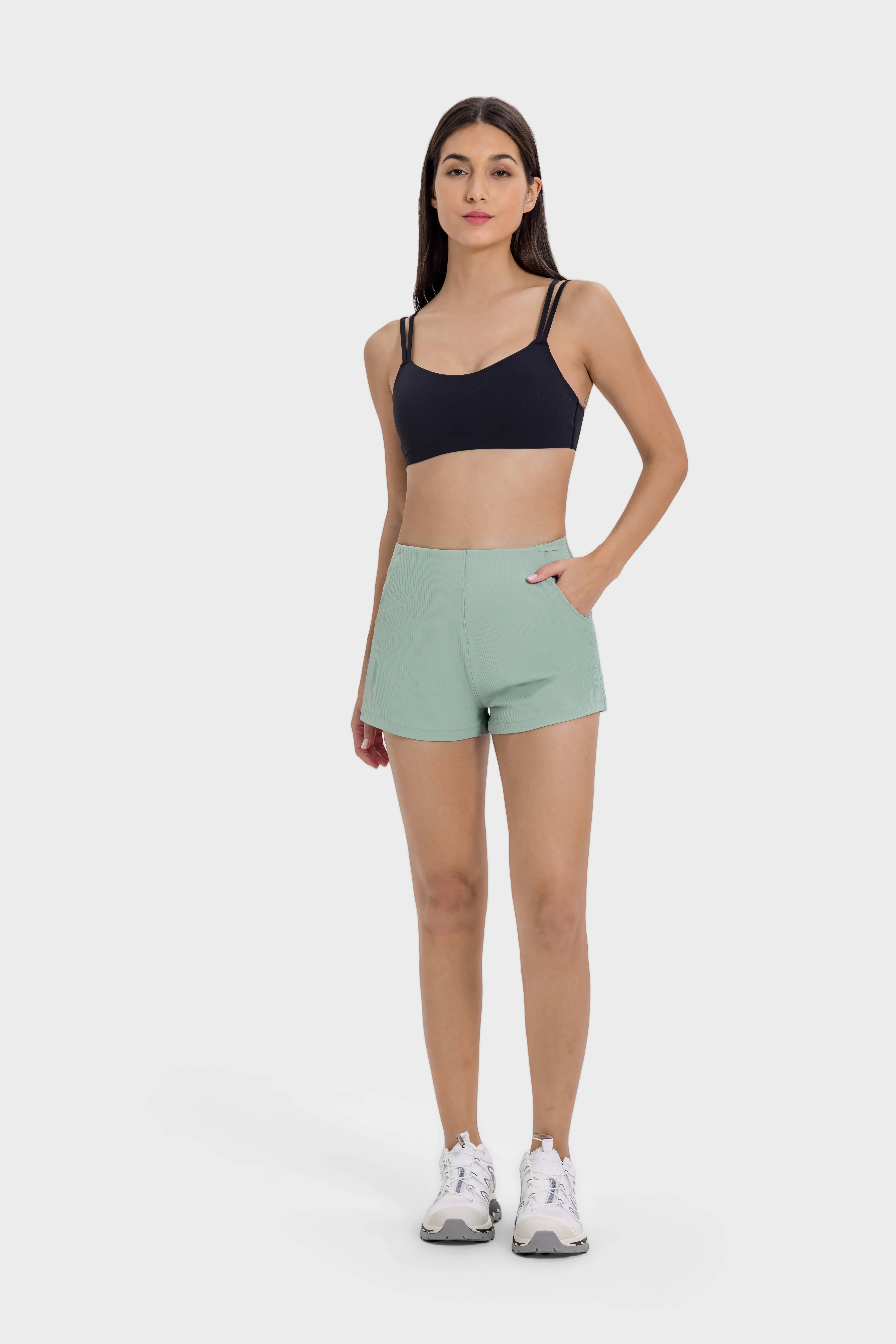 Professional Grade High-Waist Yoga Shorts for Wholesale & Custom Orders (52)